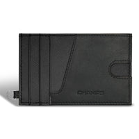 Champs Iconic Leather Slim Cardholder - Black/Black-Leather Card holder in gift box