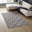 Modway Alika Abstract Diamond Trellis Area Rug - 5 ft W x 8 ft L - Ivory/Charcoal-Tight Low Pile Weave