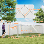 PawHut 20' L Outdoor Dog Kennel with Waterproof Cover - Silver-A door with double locks for safety 