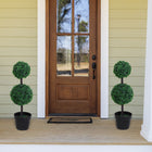 Outsunny 2 Ball Topiary Tree - Dark Green-Suitable for home, office, or outside use, offering a natural accent for any space 