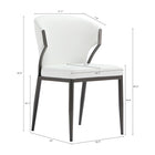 Manhattan Comfort Kirsten 20.5" Modern Leatherette Upholstered Dining Chair - White - Set of 2-Grey Metal Frame Adds Strength and a Sleek, Modern Finish