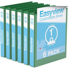 Davis Group Easyview Premium Binder - Round Ring - Customizable - 1" - Green - 6 Pack-3 Ring Binder