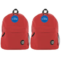 BAZIC Products Classic 17" Backpack - Red - 2 Pack-One large main compartment and small front compartment with zipper closure