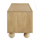 Modway Sorren Scalloped 54" Wood TV Stand - Natural-Adjustable Bun Feet with Levelers