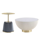 Manhattan Comfort Anderson Modern 28.15" Coffee Table and 15.75" End Table - Cream and Grey - Set of 2-Modern Coffee Table and End Table Set for Living Room Use