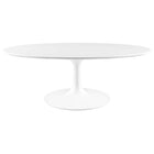 Modway Lippa 42" Oval Wood Coffee Table - White-Modern Coffee Table