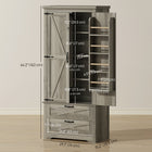 HOMCOM 64" H Kitchen Pantry Cabinet with Doors and Drawers - Grey-A three-level adjustable shelf caters to various item sizes 