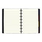 Filofax A5 Size Notebook, 8-1/4" x 5-3/16", 112 Pages, Black-Elastic closure
