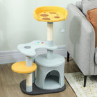 PawHut 31.5" Cat Tree Tower with Plush Perch - Blue-Compact design saves space, suitable for apartments 