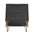 Manhattan Comfort DUMBO 20.07" Modern 2-Drawer Nightstand 2-Piece Set - Black-10