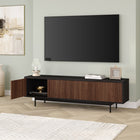 Hudson&Canal Whitman TV Stand for TV's up to 75" - Black Grain/Satin Walnut-Product Dimensions: 15.5" L x 70" W x 20" H