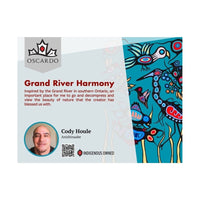 Oscardo Grand River Harmony by Cody Houle Hardcover Journal -Ethically produced Indigenous art journal with royalties paid to the artist or their estate on every purchase, supporting Indigenous creators and cultural storytelling through functional art products