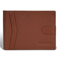 Champs Onyx Leather Access Center Wing Wallet - Brown-Leather Center wing wallet in gift box