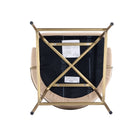 Manhattan Comfort Gracie 22" Modern Leatherette Upholstered Counter Stool - Tan and Gold - 3 Pack-30 Day Limited Manufacturer's Warranty