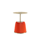 Manhattan Comfort Anderson 15.75" Modern Leatherette Upholstered End Table - Orange-Modern End Table for Living Room Use