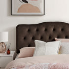 Modway Annabel Stain-Resistant Performance Velvet Full Headboard - Chocolate Brown-7 Adjustable Mount Positions