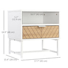 HOMCOM Modern Bedside Table with Drawer and Storage Shelf - White-Wide tabletop for displaying photos and decorations