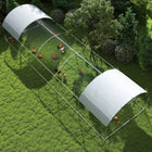 PawHut Galvanized Large Metal Chicken Coop Cage  - 9.2' × 31.2' × 6.5'-PVC coated steel wire protects your pets and offers good ventilation
