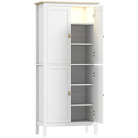 HOMCOM 70" H Kitchen Pantry Cabinet with Sensor LED Light - White-Customise your light with 3 colours and dimmable settings 