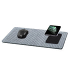 General Supply Goods + Co Fabric/Suede Qi Charging Mouse Pad - Grey Herringbone-Input Voltage/Current: 5V/2.0A, 9V/1.8A