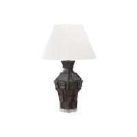 Monarch Specialties 28" H Contemporary Table Lamp - Black Resin / Ivory / Cream Shade-This contemporary and stylish 28"h table lamp features a black resin body with a textured finish resembling stone pieces, resting on a clear acrylic base and topped with a sophisticated ivory fabric shade, perfect in a living room, bedroom, or home office