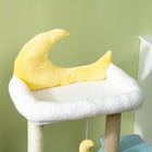 PawHut 41" Moon Cat Tree for Indoor with Teddy Fleece Star - Blue-Color: Blue, Yellow 