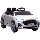 Qaba 12V Audi Q8 Licensed Electric RC Car for Kids - White-Licensed 12V Audi Q8 etron sportback ensures authentic design 