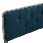 Modway Collins Tufted Fabric and Wood Twin Headboard - Grey Azure-Interchangeable Bed Frame Options