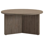 Hudson&Canal Anders 32"W Round Coffee Table - Antiqued Grey Oak-Table is made of high-quality and durable MDF materials