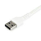 StarTech 3.3 ft. USB 2.0 to USB-C Cable, White-Extended strain relief tested to tolerate over 10000+ bend cycles at 180-degree angle