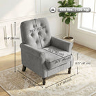 HOMCOM Mid-Century Modern Accent Chair with Thick Padded Seat for Bedroom - Grey-A robust multilayer board and wood legs provide reliable support up to 264 lbs 
