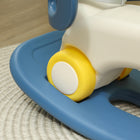 Qaba 4-in-1 Kid Rocking Sliding Horse with Balance Board - Blue-Crafted from robust HDPE for long-lasting use 