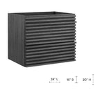 Modway Render 24" Wall-Mount Bathroom Vanity Cabinet - Charcoal-Drywall Friendly Mounting Cleat