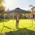 Outsunny 9.8 ft W x 9.8 ft L Pop Up Canopy Waterproof - Dark Grey-Vented top with eight drainage holes handles various weather conditions