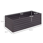Outsunny Raised Garden Bed - 71" L x 35" W x 23" H - Dark Grey-Made of thick, strong steel 