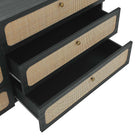 Modway Chaucer 6-Drawer Dresser - Black-Wood Grain Laminate
