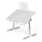 ShoppingAll Adjustable Portable Foldable Lap Desk with Tablet Slot and Drawer - Silver-Bonus Book Holder: Comes with an additional book holder that can be attached to the device slot, offering hands-free convenience.