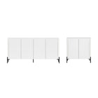 Manhattan Comfort Abbey Modern Accent Cabinet and Sideboard - White - Set of 2-Modern Accent Cabinet and Sideboard for Dining Room, Living Room, and Bedroom Usage. Set of 2