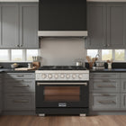 Kucht 36" KFX-X Series Pro Style Propane Gas Range - Stainless Steel/Black-Liquid propane convertible