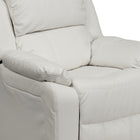 Flash Furniture Deluxe Padded Contemporary Vinyl Kids Recliner with Storage Arms - White-Spot clean with damp cloth