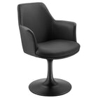 Modway Lippa Swivel Dining Vegan Leather Armchair - Black Black-Vegan Leather Upholstery