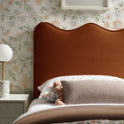 Modway Athena Stain-Resistant Performance Velvet Twin Size Headboard - Rust-Wood Blend Frame