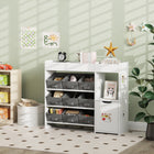 Qaba Toy Storage Organizer with 9 Removable Boxes - White-Open top space for easy-to-reach items or display
