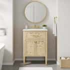 Modway Elysian 24" Wood Bathroom Vanity - White/Burl-8" Centerset Holes