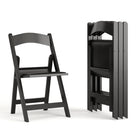 Flash Furniture HERCULES Black Resin Folding Chair with Black Vinyl Padded Seat - 4 Pack-1000 lb. Weight Capacity