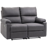HOMCOM Loveseat Recliner Sofa with Footrest - Dark Grey-Contemporary recliner goes well with all style living rooms    