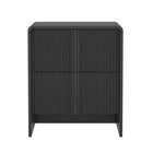 Manhattan Comfort Novara 22" Contemporary 2-Drawer Nightstand - Black-Wood Grain Laminate Finish: Warm, natural wood look with a durable, easy-to-clean surface