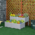 Outsunny 4-Piece Raised Garden Bed - Grey-Our durable and lightweight PP material withstands any weather conditions, ensuring longevity
