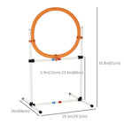 PawHut Dog 2-in-1 Obstacle Training Agility Equipment with Tire Jump-Lightweight for quick and easy setup and convenient to store 