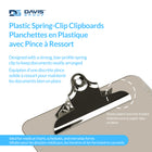 Davis Group Spring Clipboards - Letter Size - 9" W x 12" H - Smoke - 6 Pack-Smoke